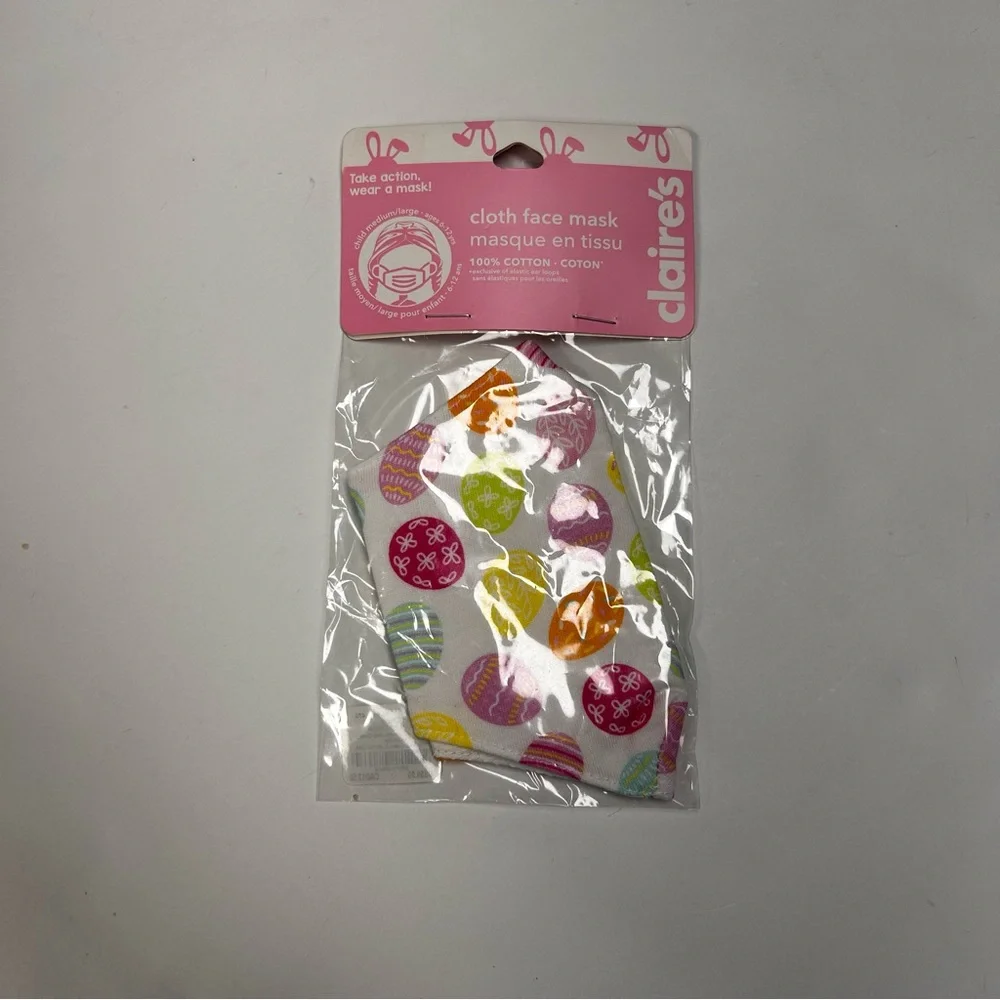 Claire’s Child Easter Cloth Face Mask Medium/Large Ages 6-12 yrs